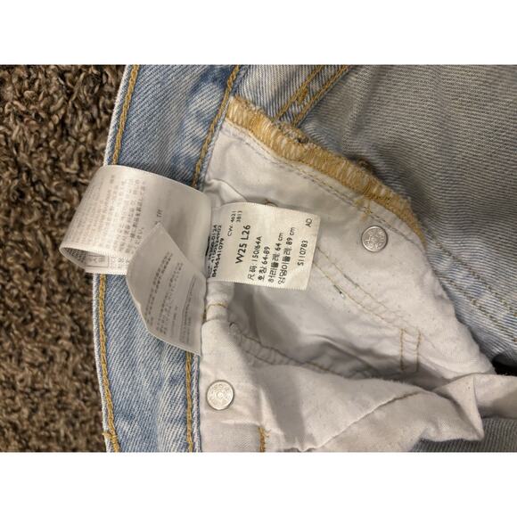 Levis 501 Jeans Womens 25 Button Fly Stretch Light Wash 25x26 - Picture 5 of 5